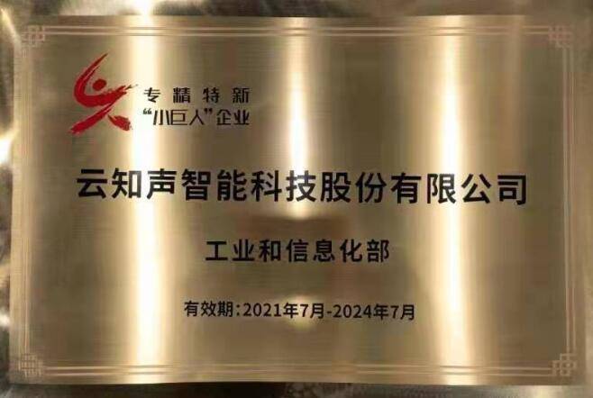 荣耀加冕|云知声喜获国家级专精特新“小巨人”荣誉(图1)