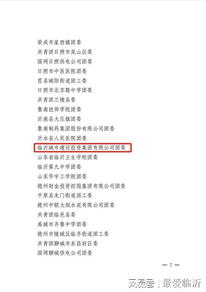 喜讯！临沂城投集团团委荣获“山东省五四红旗团委”荣誉称号(图2)