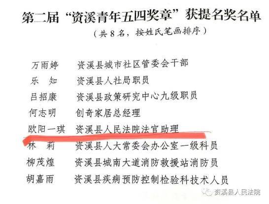 喜报！资溪法院干警荣获“资溪青年五四奖章”提名奖及“全县优秀共青团员”荣誉称号！(图2)