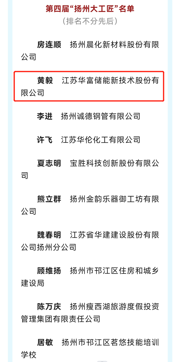 我市2人获“扬州大工匠”“扬州工匠”称号(图1)