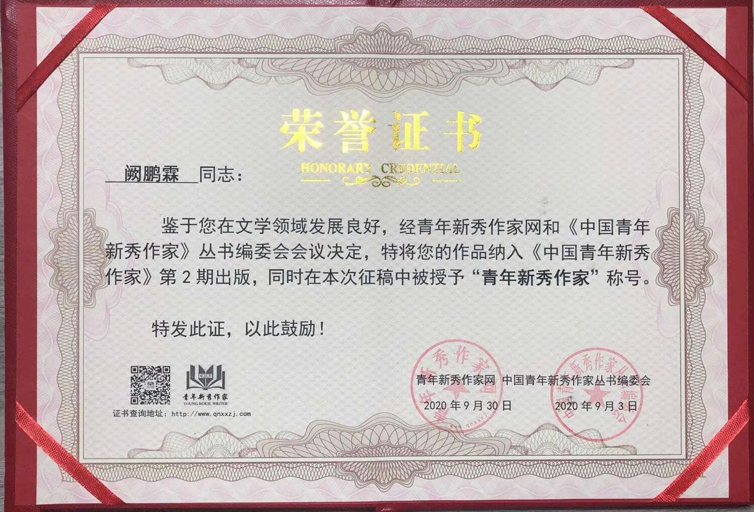 处在不同位面的青年作家阙鹏霖(图2)